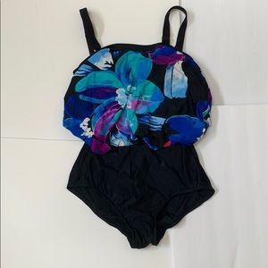 2 Bamboo One-Piece Floral Swimsuit Sz. M